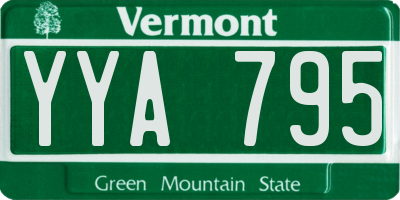 VT license plate YYA795