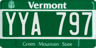 VT license plate YYA797