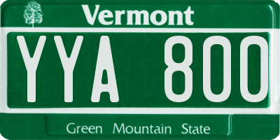 VT license plate YYA800