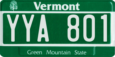 VT license plate YYA801