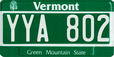 VT license plate YYA802