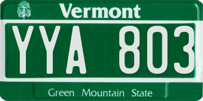 VT license plate YYA803