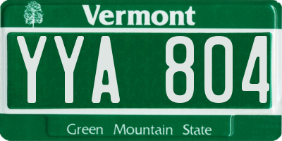 VT license plate YYA804