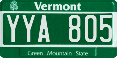 VT license plate YYA805