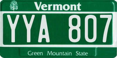 VT license plate YYA807