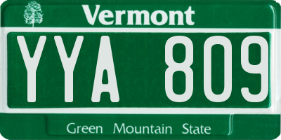 VT license plate YYA809