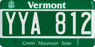 VT license plate YYA812