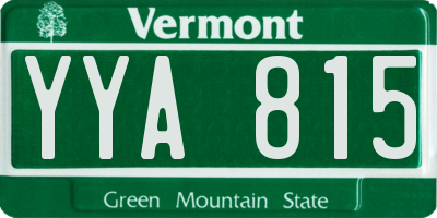 VT license plate YYA815