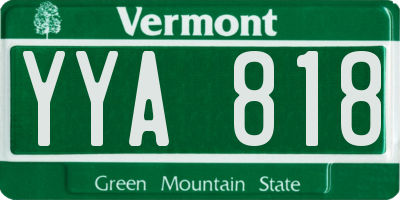 VT license plate YYA818
