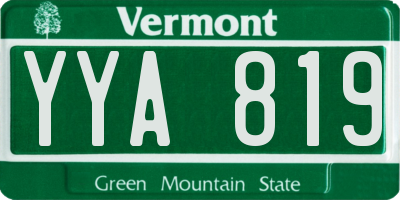 VT license plate YYA819