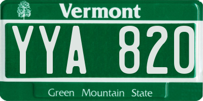 VT license plate YYA820