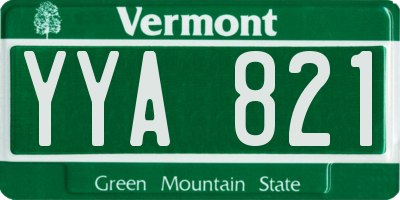 VT license plate YYA821