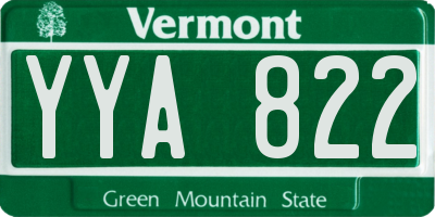 VT license plate YYA822