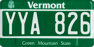 VT license plate YYA826