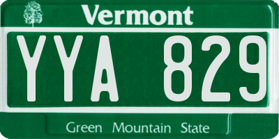 VT license plate YYA829