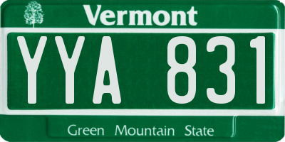 VT license plate YYA831