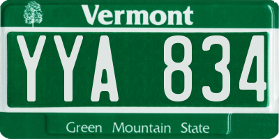 VT license plate YYA834
