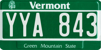 VT license plate YYA843