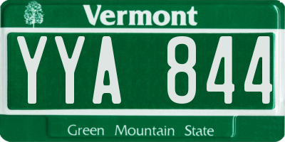 VT license plate YYA844