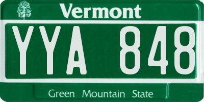 VT license plate YYA848