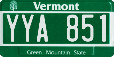 VT license plate YYA851