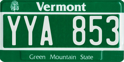 VT license plate YYA853