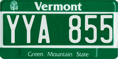 VT license plate YYA855