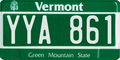 VT license plate YYA861