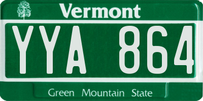 VT license plate YYA864