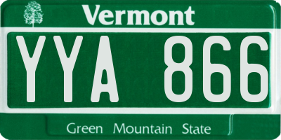 VT license plate YYA866