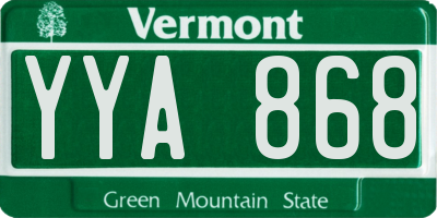 VT license plate YYA868