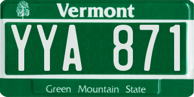 VT license plate YYA871