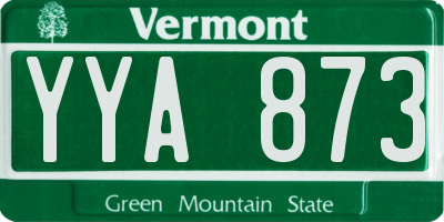 VT license plate YYA873