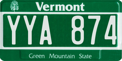 VT license plate YYA874