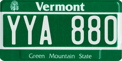VT license plate YYA880