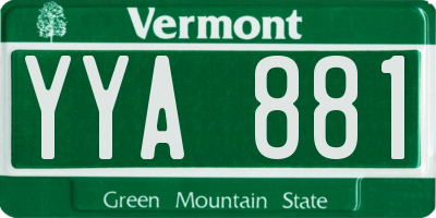 VT license plate YYA881