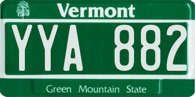 VT license plate YYA882