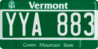 VT license plate YYA883