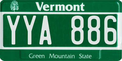 VT license plate YYA886