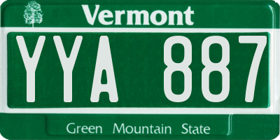 VT license plate YYA887