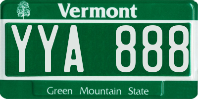 VT license plate YYA888