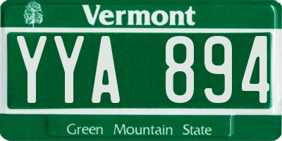 VT license plate YYA894