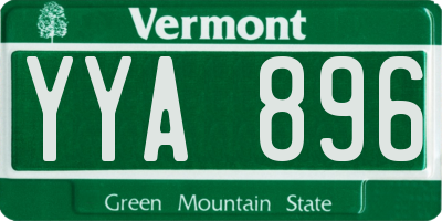 VT license plate YYA896