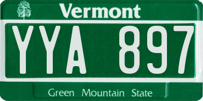 VT license plate YYA897