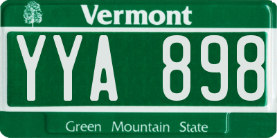VT license plate YYA898