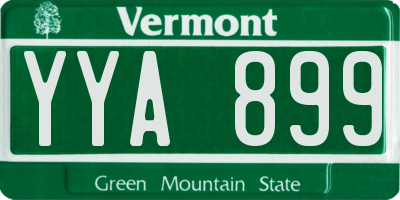 VT license plate YYA899
