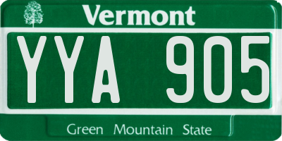 VT license plate YYA905