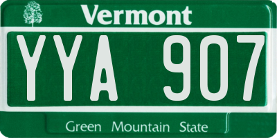 VT license plate YYA907