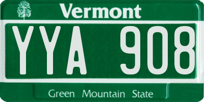 VT license plate YYA908