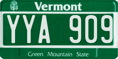 VT license plate YYA909